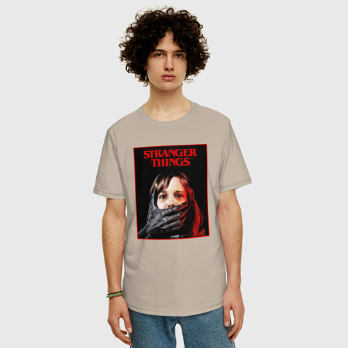 Мужская футболка хлопок Oversize с принтом Очень странные дела Проклятье Векны, фото на моделе #1