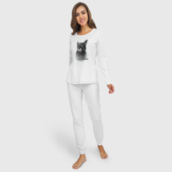 Женская пижама с лонгсливом хлопок Месси пума - фото 2