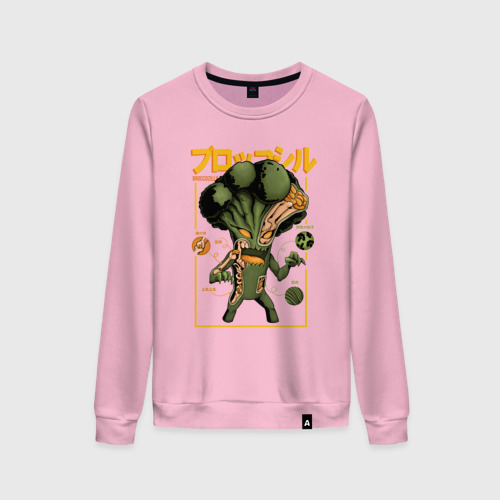Женский свитшот хлопок Monster Broccoli, цвет светло-розовый