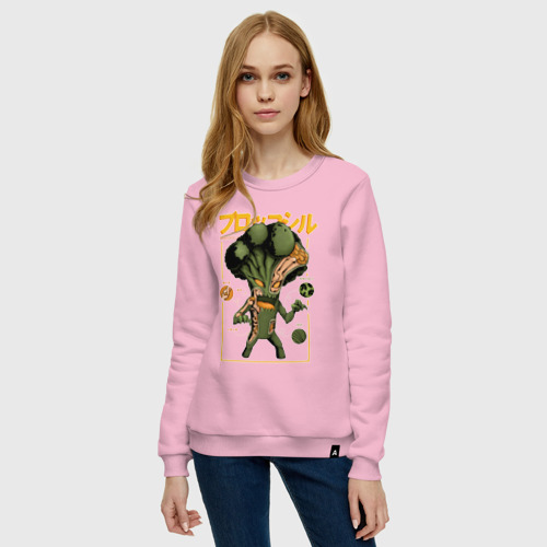 Женский свитшот хлопок Monster Broccoli, цвет светло-розовый - фото 3