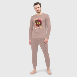 Мужская пижама с лонгсливом хлопок Японский пивозавр - фото 2