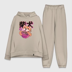 Женский костюм хлопок Oversize Japanese Shibu Inu