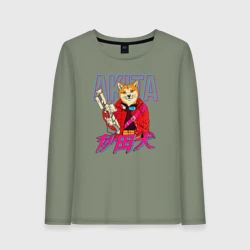 Женский лонгслив хлопок Japanese Akita Inu