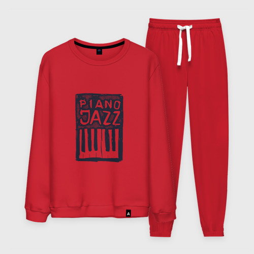 Мужской костюм хлопок Piano Jazz, цвет красный