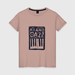 Piano Jazz – Футболка из хлопка с принтом купить со скидкой в -20%