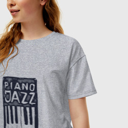 Женская футболка хлопок Oversize Piano Jazz - фото 2