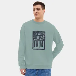 Мужской свитшот oversize без начеса хлопок Piano Jazz - фото 2