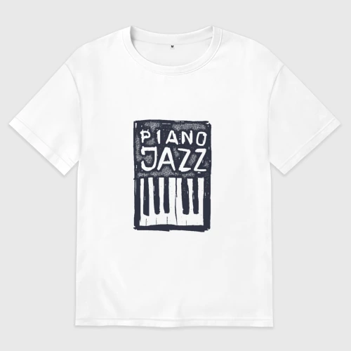 Мужская футболка хлопок Oversize Piano Jazz