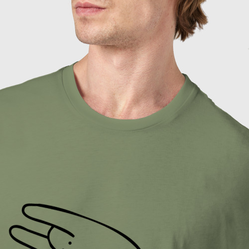 Мужская футболка хлопок Животик Уходи, цвет авокадо - фото 6