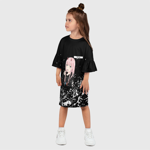 Детское платье 3D с принтом ZERO TWO DARLING, фото на моделе #1