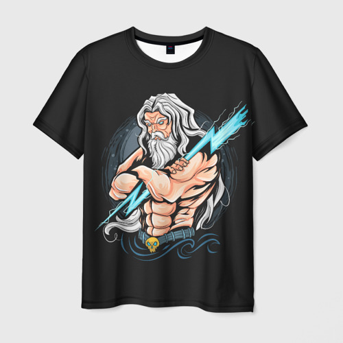 Мужская футболка 3D Бог Зевс, цвет 3D печать