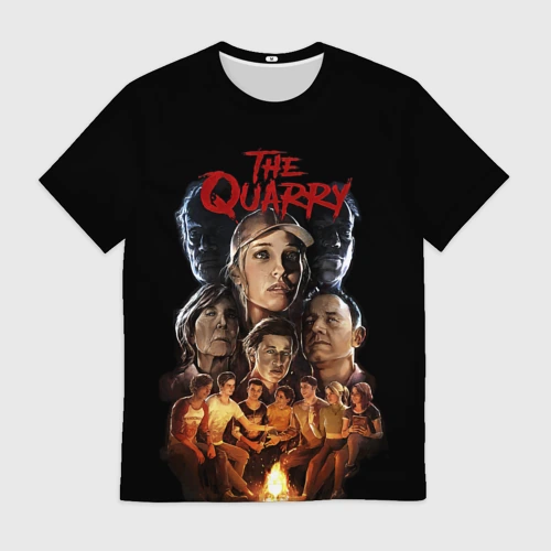 Мужская футболка 3D с принтом The Quarry Все Персонажи, вид спереди #2