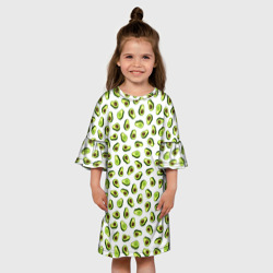 Детское платье 3D Смешное авокадо на белом фоне - фото 2