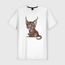 Мужская футболка хлопок Slim Милашка котик с огромными ушами