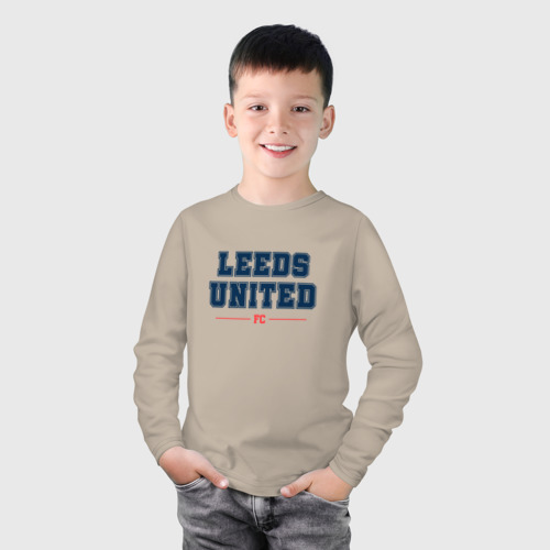 Детский лонгслив хлопок с принтом Leeds United FC Classic, фото на моделе #1
