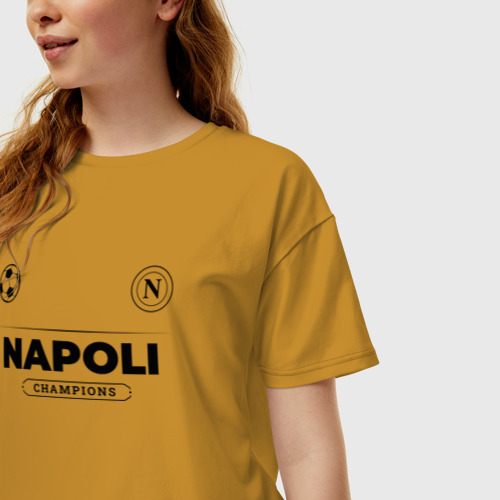 Женская футболка хлопок Oversize Napoli Униформа Чемпионов, цвет горчичный - фото 3
