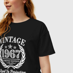 Женская футболка хлопок Oversize Винтаж 1967 в возрасте совершенства - фото 2