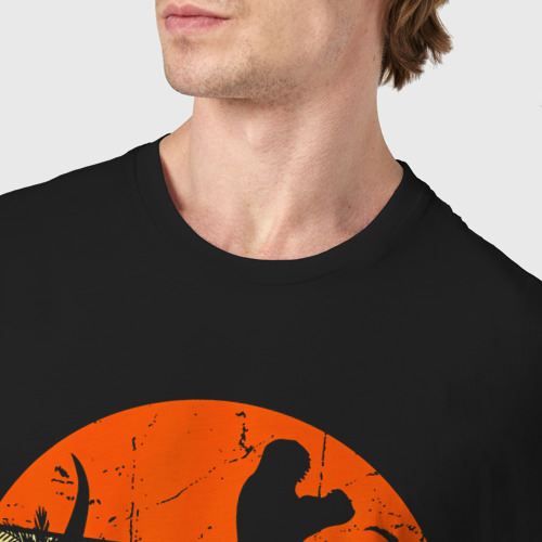 Мужская футболка хлопок Потрясающий с 1967 года динозавр, цвет черный - фото 6