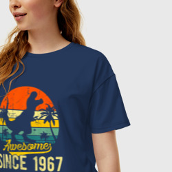 Женская футболка хлопок Oversize Потрясающий с 1967 года динозавр - фото 2