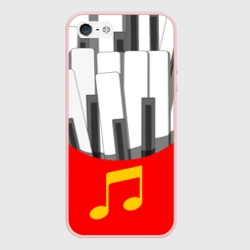 Чехол для iPhone 5/5S матовый Клавиши фортепиано как картошка фри