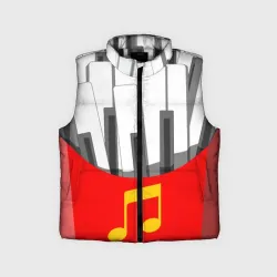 Детский жилет утепленный 3D Клавиши фортепиано как картошка фри