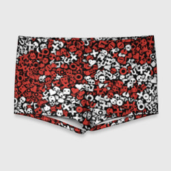 Мужские купальные плавки 3D Красно-белые знаки LDR