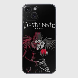 Чехол для iPhone 15 силиконовый с защитой камеры Тетрадь смерти Ryuk