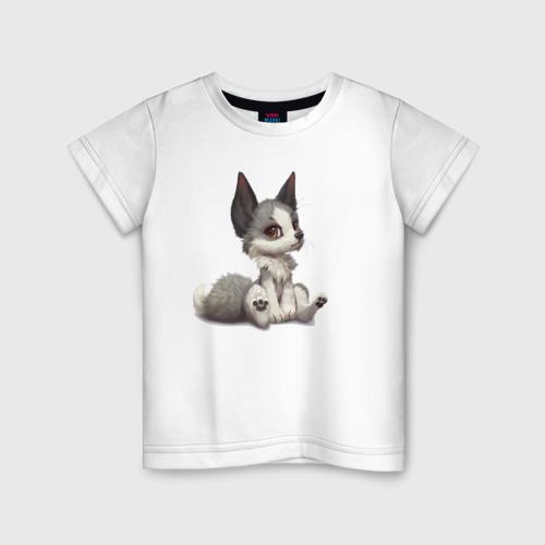 Детская футболка хлопок с принтом Милашка лисёнок, вид спереди #2
