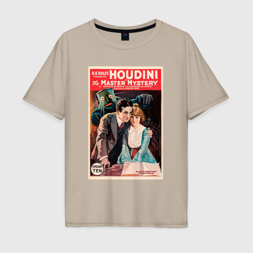 Мужская футболка хлопок Oversize с принтом Poster Harry Houdini (Episode Ten), вид спереди #2