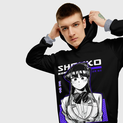 Мужская толстовка 3D У Коми проблемы с общением Komi Shouko, цвет меланж - фото 5