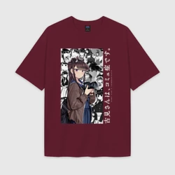 Женская футболка Oversize хлопок texturе Коми-сан у Коми проблемы с общением