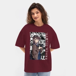 Женская футболка Oversize хлопок texturе Коми-сан у Коми проблемы с общением - фото 2