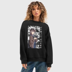 Женский свитшот oversize без начеса хлопок Коми-сан у Коми проблемы с общением - фото 2