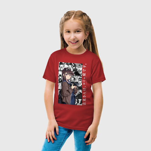 Детская футболка хлопок Коми-сан у Коми проблемы с общением, цвет красный - фото 5