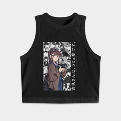 Женская укороченная майка-топ хлопок Коми-сан у Коми проблемы с общением