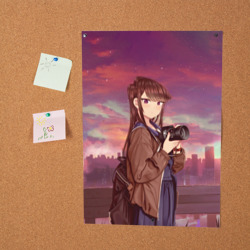 Постер Коми с фотоаппаратом на фоне заката - фото 2
