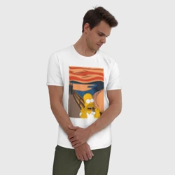 Мужская пижама с белой футболкой хлопок Гомер Симпсон Крик - фото 2