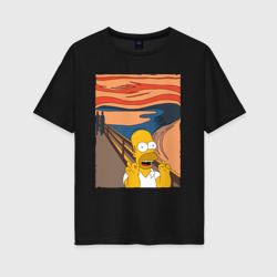 Женская футболка хлопок Oversize Гомер Симпсон Крик