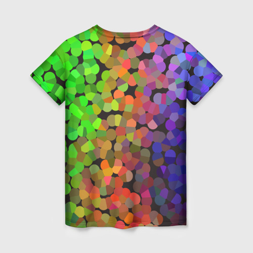 Женская футболка 3D Яркая палитра красок - блики, цвет 3D печать - фото 2