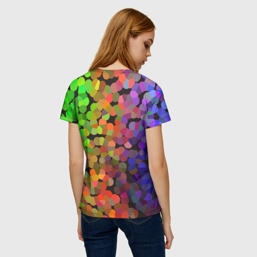 Женская футболка 3D Яркая палитра красок - блики, цвет 3D печать - фото 4