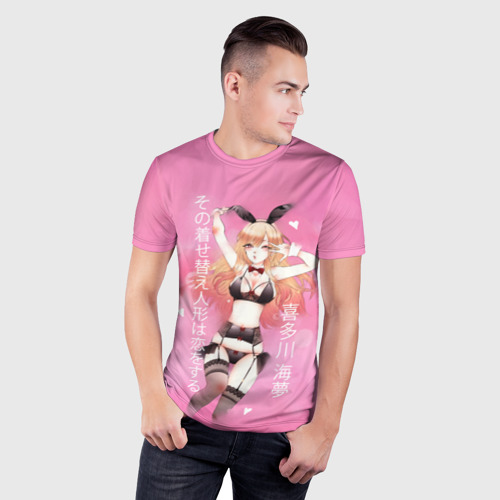 Мужская футболка 3D Slim Марин в костюме кролика , цвет 3D печать - фото 3