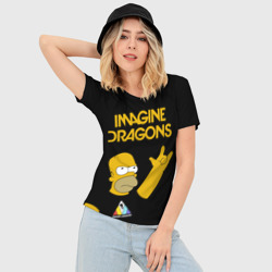 Женская футболка 3D Slim Imagine Dragons Гомер Симпсон Рокер - фото 2