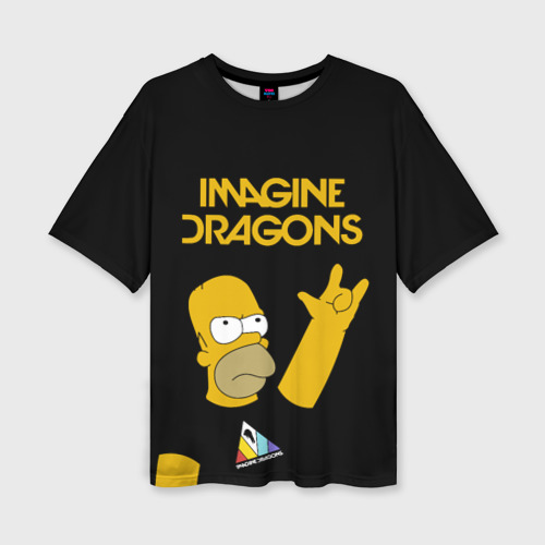 Женская футболка oversize 3D Imagine Dragons Гомер Симпсон Рокер, цвет 3D печать