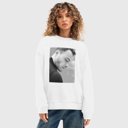 Женский свитшот oversize без начеса хлопок Bursin - фото 2