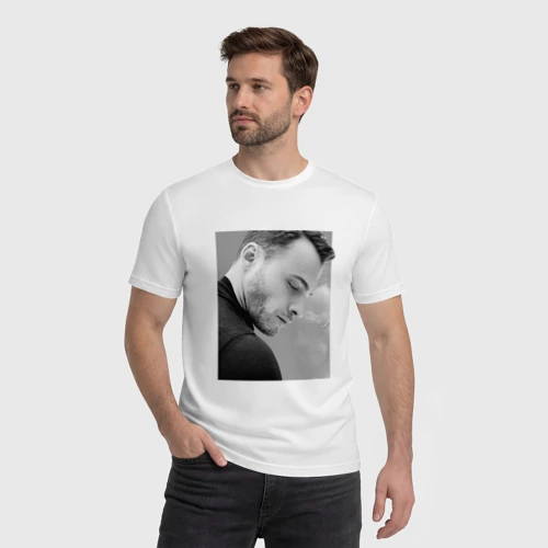 Мужская футболка хлопок с принтом Bursin, фото на моделе #1