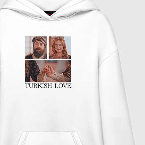 Худи SuperOversize хлопок Turkish Love Muhtesem Yuzyil, цвет белый - фото 3