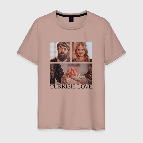 Мужская футболка хлопок Turkish Love Muhtesem Yuzyil, цвет пыльно-розовый