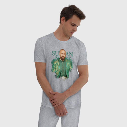 Мужская пижама хлопок с принтом The Young Sultan, фото на моделе #1