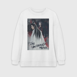 Женский свитшот oversize без начеса хлопок Неукротимый