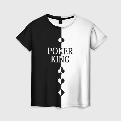 Женская футболка 3D с принтом Король Покера Black, вид спереди #2